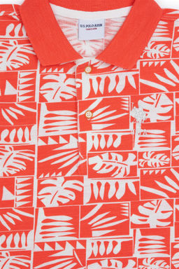 U. S. Polo Assn / Футболка с воротником-поло для мальчиков с цветком граната - U.s. polo assn фото 3