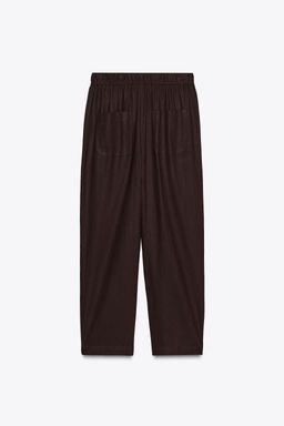 LINEN BLEND TROUSERS WITH BEADED DRAWSTRING - Zara фото 7