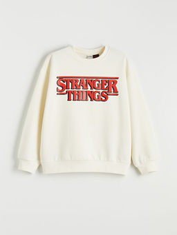 Stranger Things Bask?l? K?z ?ocuk Kal?n Sweatshirt