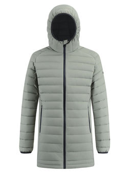 Куртка мужская удлинённая стёганая с капюшоном и графеновой подкладкой утеплитель тинсулейт