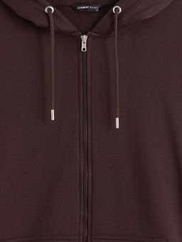 Kap??onlu Uzun Kollu Erkek Kal?n Fermuarl? Sweatshirt