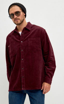 Рубашка вельвет F221-0470 bordo - Fine joyce фото 4