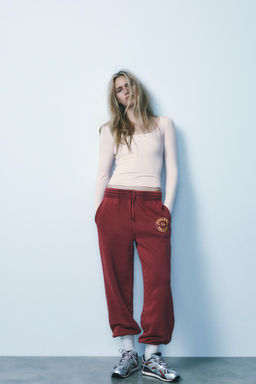 VARSITY WASHED-EFFECT JOGGER TROUSERS