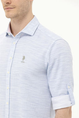 U. S. Polo Assn / Мужская синяя рубашка с длинным рукавом - U.s. polo assn фото 14