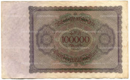 Банкнота 100000 марок 1923 года Германия