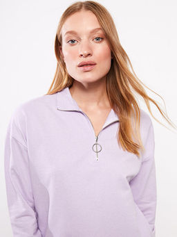 Dik Yaka D?z Uzun Kollu Kad?n Pijama ?st