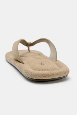 SANDALIA PLANA PIEL / Beige - Zara фото 5