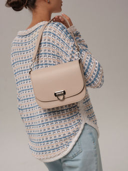 Сумка кожаная Azaro 30741 беж.жемчуг