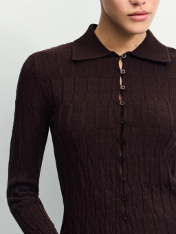 Приталенный кардиган с вискозой в составе / Zarina  фото 8