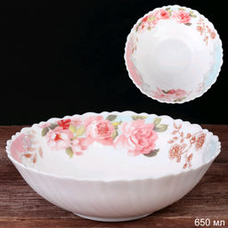 Салатник 650 мл 175 мм тарелка глубокая / TW-70 (6801) /уп 48/ Розы на голубом - Галеонтрейд фото 2