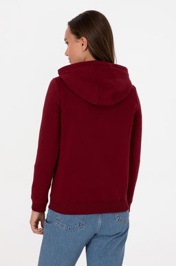 Kad_n Bordo Basic Sweatshirt Sepette S_rpriz _ndirim - U.s. polo assn фото 5