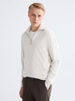 Fermuarl? Dik Yaka Erkek Triko Kazak