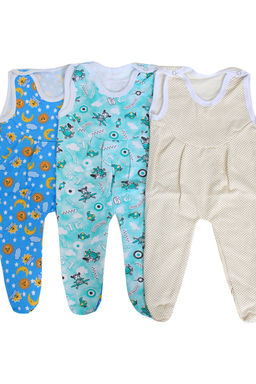 Набор ползунков на грудке кулирка 3шт. НБ-ПЗГР