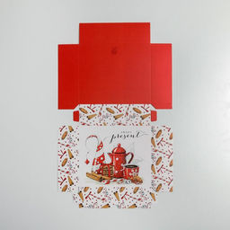 Цена за 5 шт. Упаковка для кондитерских изделий новогодняя Present, 20×17×6 см