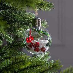 Ёлочный шар Ягоды, 1 LED, от батареек, свечение тёплое белое - Luazon lighting фото 7