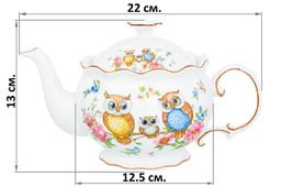 Чайник 700 мл 22*12,5*13 см Совушки рифленый, NEW BONE CHINA - Elan gallery фото 2