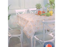 Скатерть декоративная Д236Аб 150 беж. с белым 1.50 м*1.30 м рис. Д236Аб