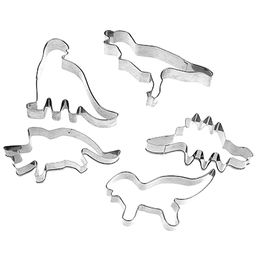 Форма для печенья из нержавеющей стали набор 6 штук Динозаврики (ср/размер 8,5х5,9см; h2см), в блистере (Китай)