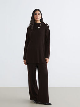 Beli Lastikli Geni? Pa?a Kad?n Triko Pantolon