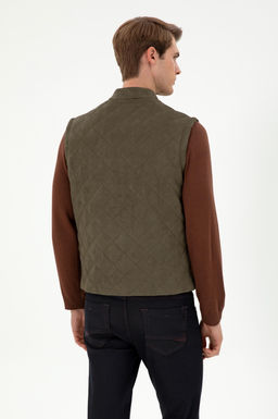 Мужская кожаная куртка цвета хаки - U.s. polo assn фото 5