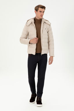 Мужская бежевая кожаная куртка - U.s. polo assn фото 11