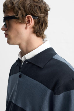 STRIPED KNIT POLO SHIRT - Zara фото 13
