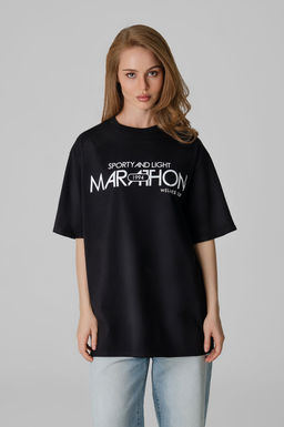 Арт. 3190 Футболка женская оверсайз 42-48 (4 шт) Цвет:черный - Калинка фото 14