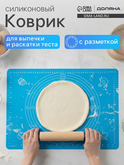 Коврик для выпечки и раскатки теста с разметкой Доляна «Эрме», силикон, 50×40 см, МИКС