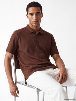 Standart Fit Polo Yaka Fitilli Erkek Ti??rt