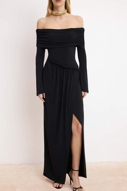 Siyah Aksesuar Detayl? Orme Maxi Abiye & Mezuniyet Elbisesi TPRSS26AE00038 - Trendyolmilla фото 3