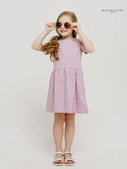 Платье Лето горох розовый - Sovalina фото 3