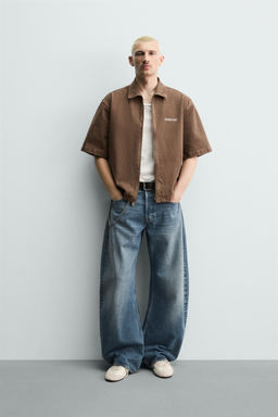 SOBRECAMISA RELAXED FIT CREMALLERA / Marr?n
