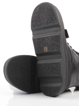 04-PAJ76-1Z BLACK Ботинки зимние женские (натуральная кожа, натуральный мех, 100% шерсть)