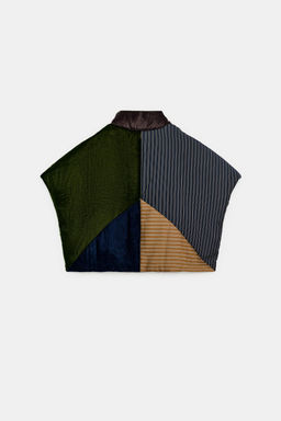 QUILTED VELVET JACKET WITH CONTRASTING FABRIC - Zara фото 6