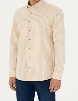 Bej Regular Fit Uzun Kollu G_mlek - Pierre cardin фото 6