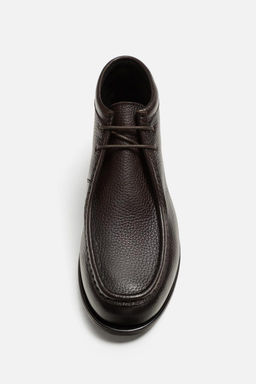 LEATHER MOC TOE BOOTS - Zara фото 6