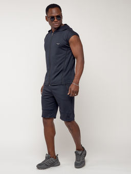 Спортивный костюм летний мужской темно-синего цвета 22610TS - FUYOUKAI фото 4