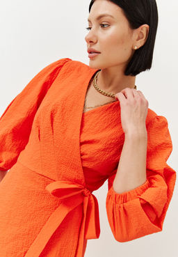 Платье на запах из жатого хлопка - TO BE ONE фото 5