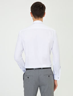 Beyaz Slim Fit Klasik G_mlek
