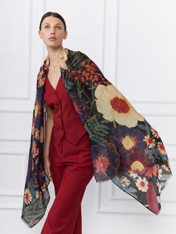 Большой, мягкий, тонкий и очень нежный двусторонний палантин с рисунком. - Tantino фото 3