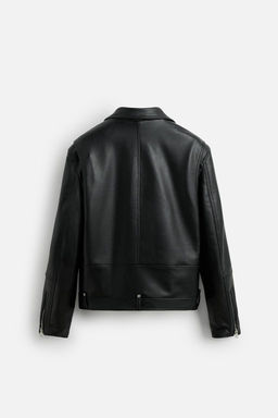 LEATHER EFFECT BIKER JACKET - Zara фото 8