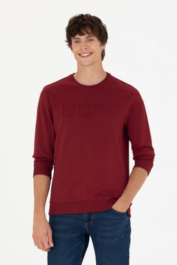 U. S. Polo Assn / Мужской бордово-красный базовый свитшот - U.s. polo assn фото 15