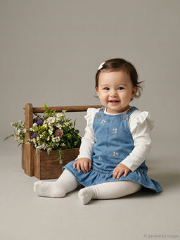 K?z Bebek Jean Elbise ve Bluz 2li