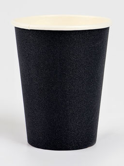 Посуда одноразовая бумажная, чёрная, на 6 персон, 12 предметов