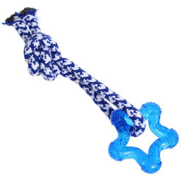 Цена за 6 шт. Игрушка - канат для собак мелких и средних пород "НЕСКУЧАЙКА", цвет синий, 20см / 45гр (лейбл)