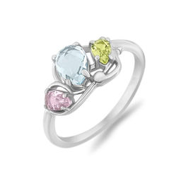 Кольцо, морганит , перидот , топаз, Мика