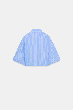 CAMISA NUDO CON LINO / Azul / Blanco - Zara фото 8