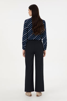 Kad_n Lacivert Straight Fit Kanvas Pantolon