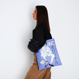 Сумка-шопер без застёжки, цвет сиреневый/чёрный - Nazamok фото 3