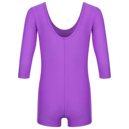 Купальник гимнастический Grace Dance, с шортами, с рукавом 3/4, р. 42, цвет фиолетовый  фото 10